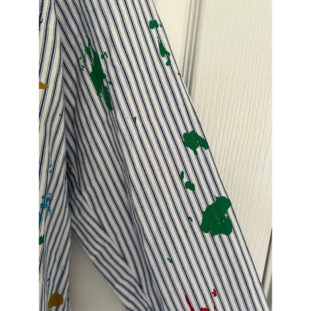 Anthropologie Pilcro Paint Splatter Shirt Dress Striped Artistic Preppy Boho NWT - Picture 12 of 16